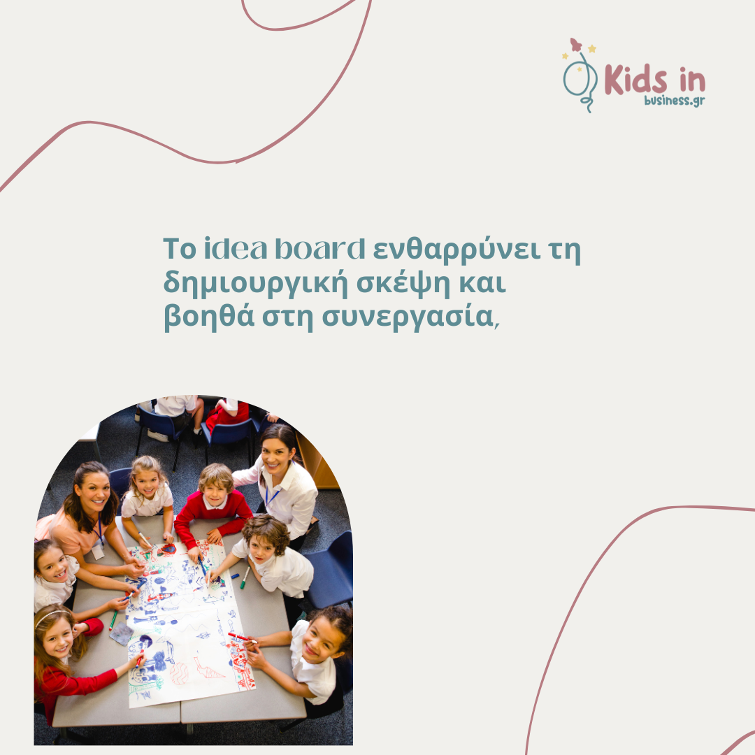 Το idea board ενθαρρύνει τη δημιουργική σκέψη και βοηθά στη συνεργασία,